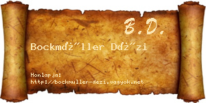 Bockmüller Dézi névjegykártya